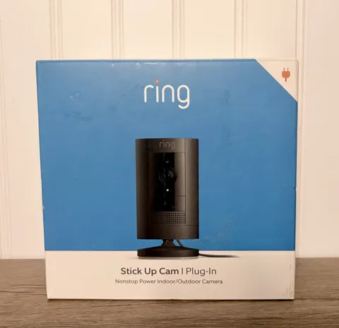 Ring Stick Up Cam Indoor Outdoor 1080p Wi-Fi Plug-In Security Camera Black