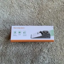 Anti-Theft Door Stop Alarm 120dB Portable Door Wedge, White/Orange