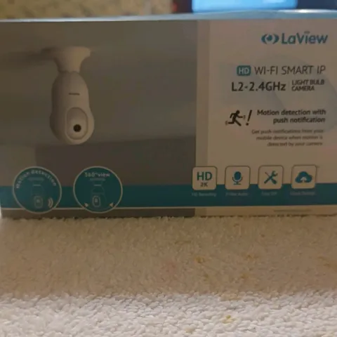 LaView 4MP Bulb Security Camera 2.4GHz,360° 2K 4MP-1PK, White 