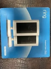Ring Outdoor Cam Plus 2-Pack Battery Security Cameras White 2K Video New