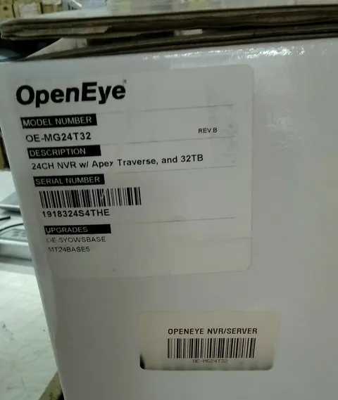 OPEN EYE 24ch NVR W/Apex Traverse, and 32TB Model # OE-MG24T32