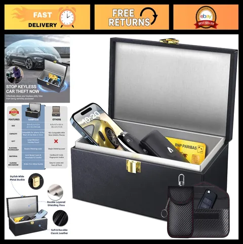 Faraday Box & Bags for Car Keys - Signal Blocking Safe Protector, Anti-Theft Shi