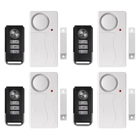 4 Set Home Security Wireless Remote Control Magnetic Sensor Door Window Burglar