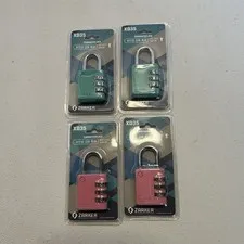 ZARKER XD35 Resettable Combination Padlocks 4-Pack Green & Pink