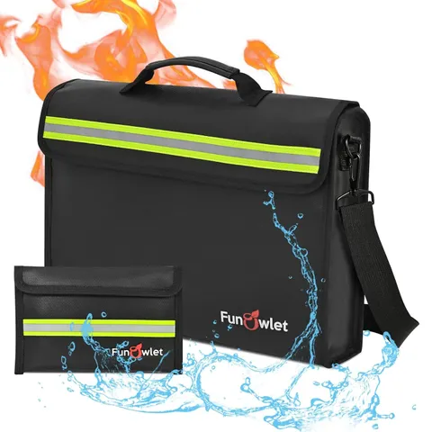 Fireproof Waterproof Money Document Bag - Large Fireproof Safe Box with Wallet P