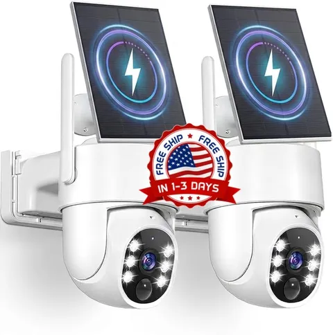 2K Wifi Camara De Seguridad 360 Solares Inalambrica Con Vision Nocturna y Audio