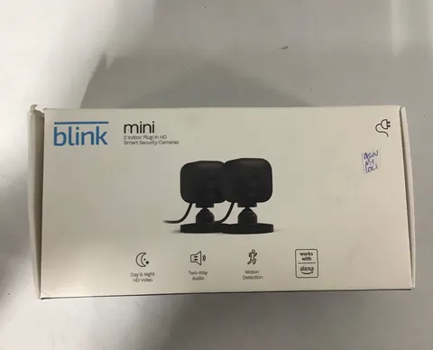 2 Pack Blink Mini 1080p WiFi Security Camera with Motion Detection Night Vision