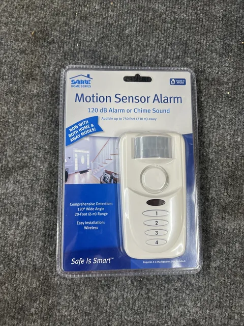 Sabre Motion Alarm with Keypad — 120dB, White, Model# HS-MSA NEW
