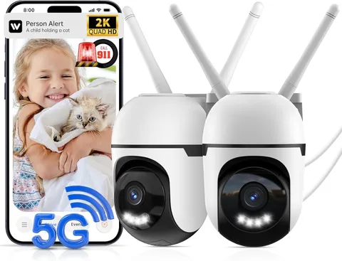 Smart Wired Security Camera Outdoor,5G&2.4G Wifi Cameras for Home Security,2K&36