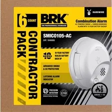 First Alert Brk Smico105-Ac Hard-Wired W/Battery Back-Up Ionization Smoke/Carbon