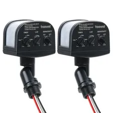 TREEWELL 2 Pack 240-Degree Replacement Motion Sensor, Adjustable Black