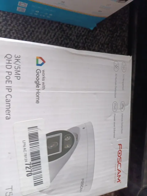 Foscam T5EP 5MP PoE Security Camera 3K/5MP QHD PoE IP Camera Outdoor Open Box