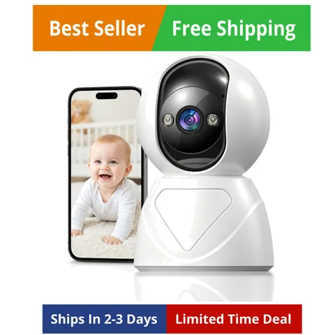 Indoor Security Camera, 5GHz 3MP Baby Monitor Camera for Baby & Pet Monitorin...