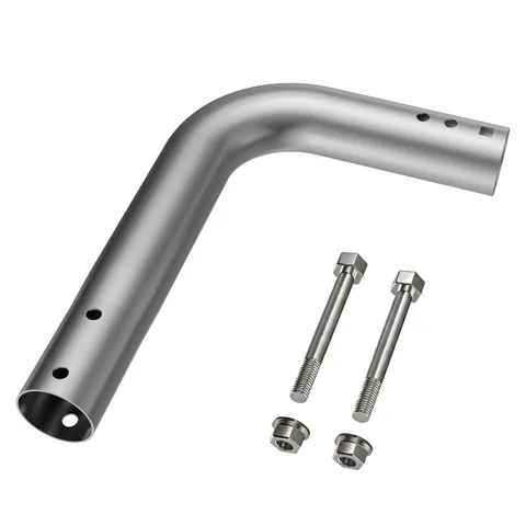 Antenna Mount Tube 90 Turn Angle 2 Holes Stainless Steel Bracket Adapter