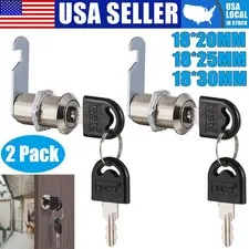 Cam Lock Door Barrel Drawer Cabinet MailBox Locker 2 Keys Post Box Lock Security