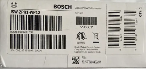 Bosch Pro-Grade ZigBee Wireless Motion Detector ISW-ZPR1-WP13 New in Box