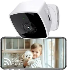 2K Indoor Security Camera 5GHz WiFi Home Monitor With AI Motion Detection Audio