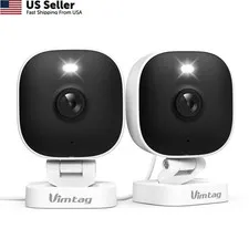 VIMTAG 2.5K Cameras for Home Security 4MP, 2Pack, White,4MP, 2Pack