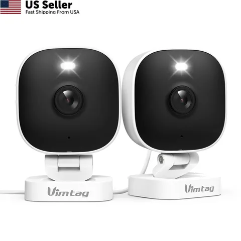 VIMTAG 2.5K Cameras for Home Security 4MP, 2Pack, White,4MP, 2Pack