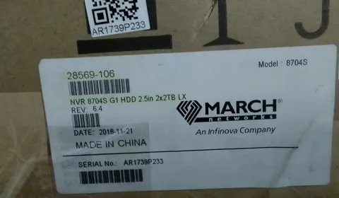 March Network 8704S HNVR LS Series HDD 2.5" HDD 2x2TB
