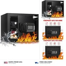 1.8 Cuft Small Fireproof Safe for Home Use, Safe Box Fireproof Waterproof wit...