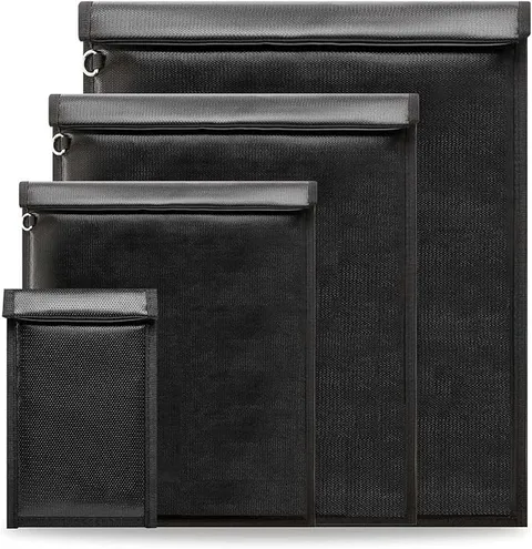 Faraday Bags, Waterproof Fireproof Money Bag for Cash (Black)