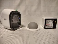 NETGEAR Arlo Pro Wire Free HD Camera VMC4030 White & Battery Powers On. Untested