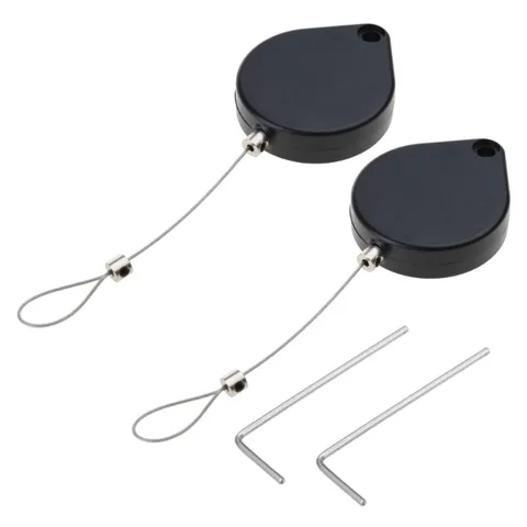 2Pcs Round Cable Pull Box Anti-theft-Cable Box Automatic Telescopic Pull Box