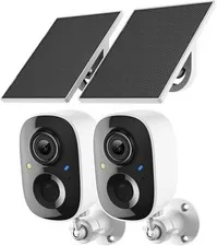 2 Camaras De Seguridad Wifi Exterior 1080P Inalambrica Con Vision Nocturna Video