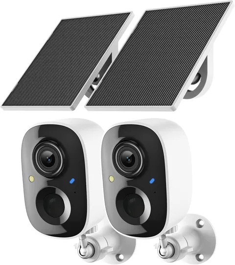 2 Camaras De Seguridad Wifi Exterior 1080P Inalambrica Con Vision Nocturna Video