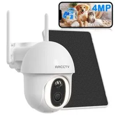 ARCCTV 4G LTE Cellular Solar Security Camera Outdoor Pan/Tilt 2Way Audio No WiFi