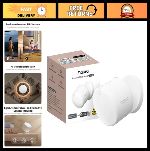 Wireless 5-in-1 Motion Sensor, mmWave Technology, Smart Home Presence Detector