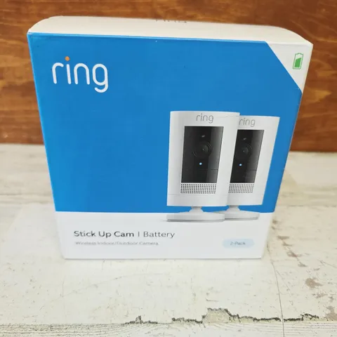 Ring Stick Up Cam Battery 2-Pack Wireless Wi-Fi Indoor Outdoor 1080p White