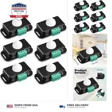 6 Pack 12V 24V PIR Sensor LED Motion Sensor Motion Detector Light Switch Body...