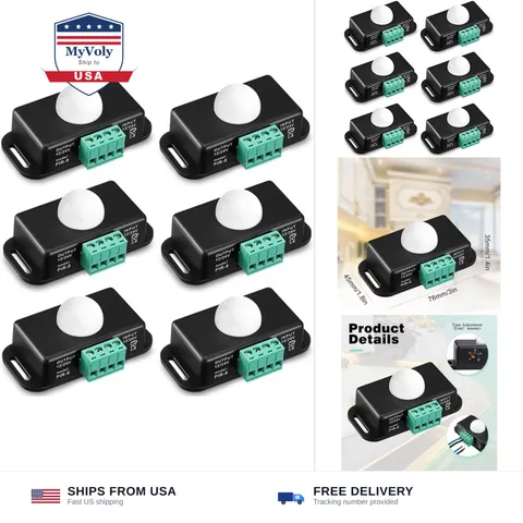 6 Pack 12V 24V PIR Sensor LED Motion Sensor Motion Detector Light Switch Body...