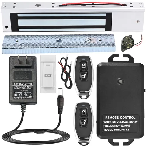 Access Control System with Remote Control – 600lbs Magnetic Door Lock Kit, 12V