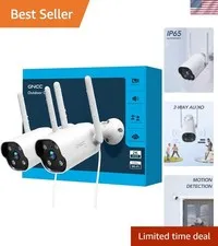 Weatherproof 2-Way Audio Security Camera with 24/7 Monitoring & Alexa Support