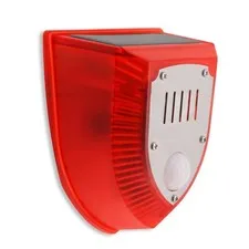 Solar Security Light Alarm, 129dB Warning Loud Solar Strobe Light Makes Gunsh...