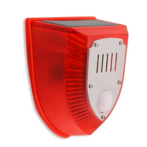 Solar Security Light Alarm, 129dB Warning Loud Solar Strobe Light Makes Gunsh...