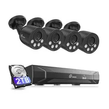 Loocam 4K 8CH PoE Security Camera System 2TB HDD, Smart Human Vehicle Detection