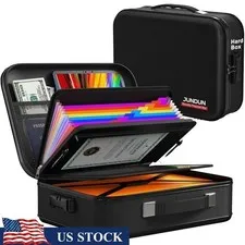 Fireproof Document Box Hard Case Organizer W/ Lock Waterproof Storage Safe New