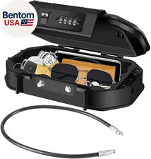 Waterproof Lock Box, Portable 4-Digit Combination Safe Boxes with Removable Cabl