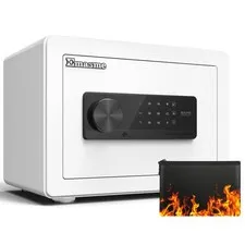 Small Safe, Home Safe Security Box for Money Cash Documents with Fireproof &W...