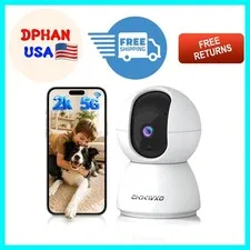 Advanced 2.4/5GHz WiFi Security Camera with Two-Way Audio & Smart Notifications