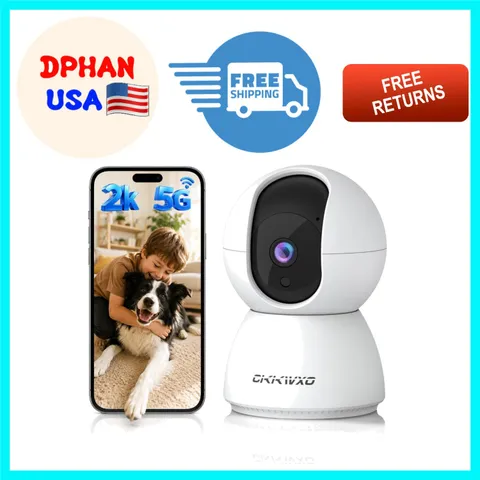 Advanced 2.4/5GHz WiFi Security Camera with Two-Way Audio & Smart Notifications