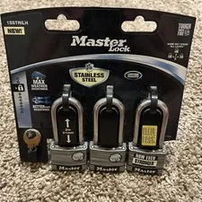 Master Lock 1-3/4" Wide Laminated Stainless Steel Padlock 3-Pack - Security 8