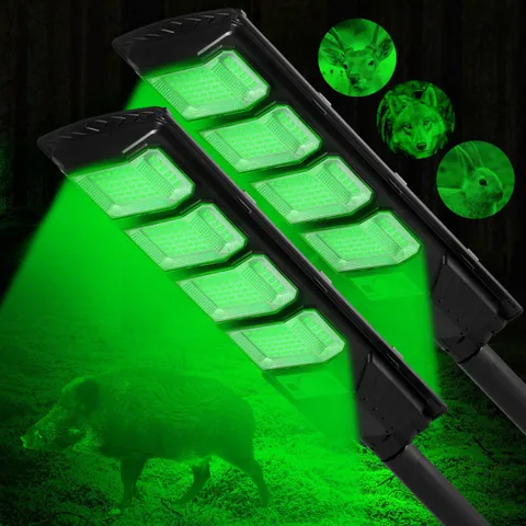 Hog Lights for Night Hunting, 12000LM Solar Green Hunting Light 2 Pack, Black 