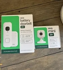 New Blink Battery Doorbell 2K+ & Mini 2K+ Camera Bundle