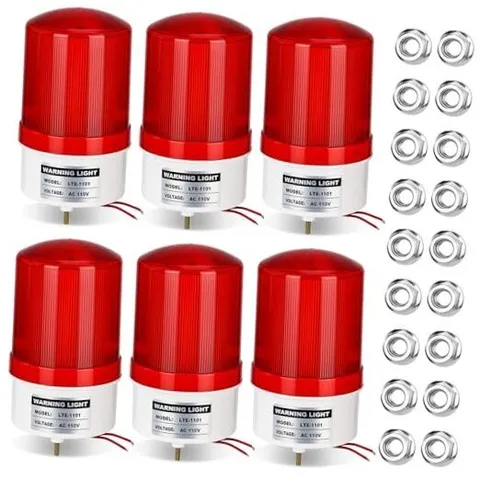 6 Pack Industrial LED Rotating Strobe 110v Warning Light Red Strobe Emergency