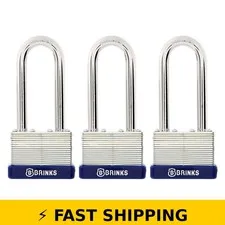 Brinks 44mm Keyed Laminated Steel Padlock - 3 Pack